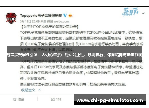 魏震禁赛事件引发四大讨论焦点:处罚公正性、规则执行、体育精神与未来影响 魏震禁赛事件引发四大讨论焦点:处罚公正性、规则执行、体育精神与未来影响